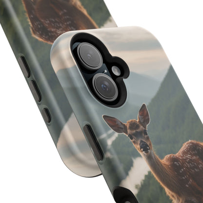 Majestic Fawn Overlooking Mountain Vista MagSafe iPhone Case