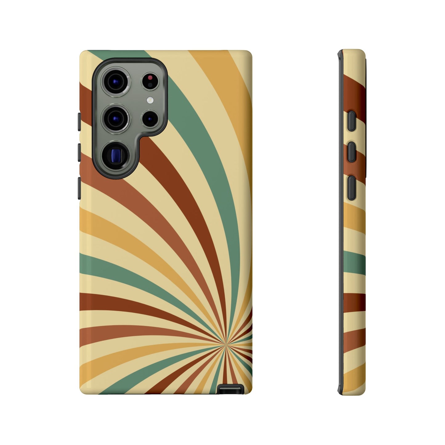 Earthy Retro Swirl Samsung Galaxy Case – Dual-Layer Protection with 70s-Inspired Earth Tones