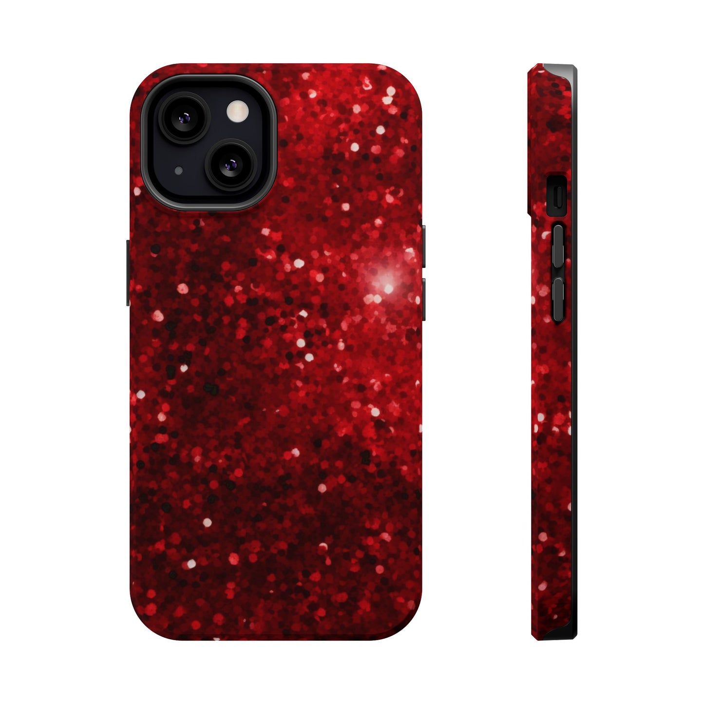 Crimson Glow Glitter MagSafe Case