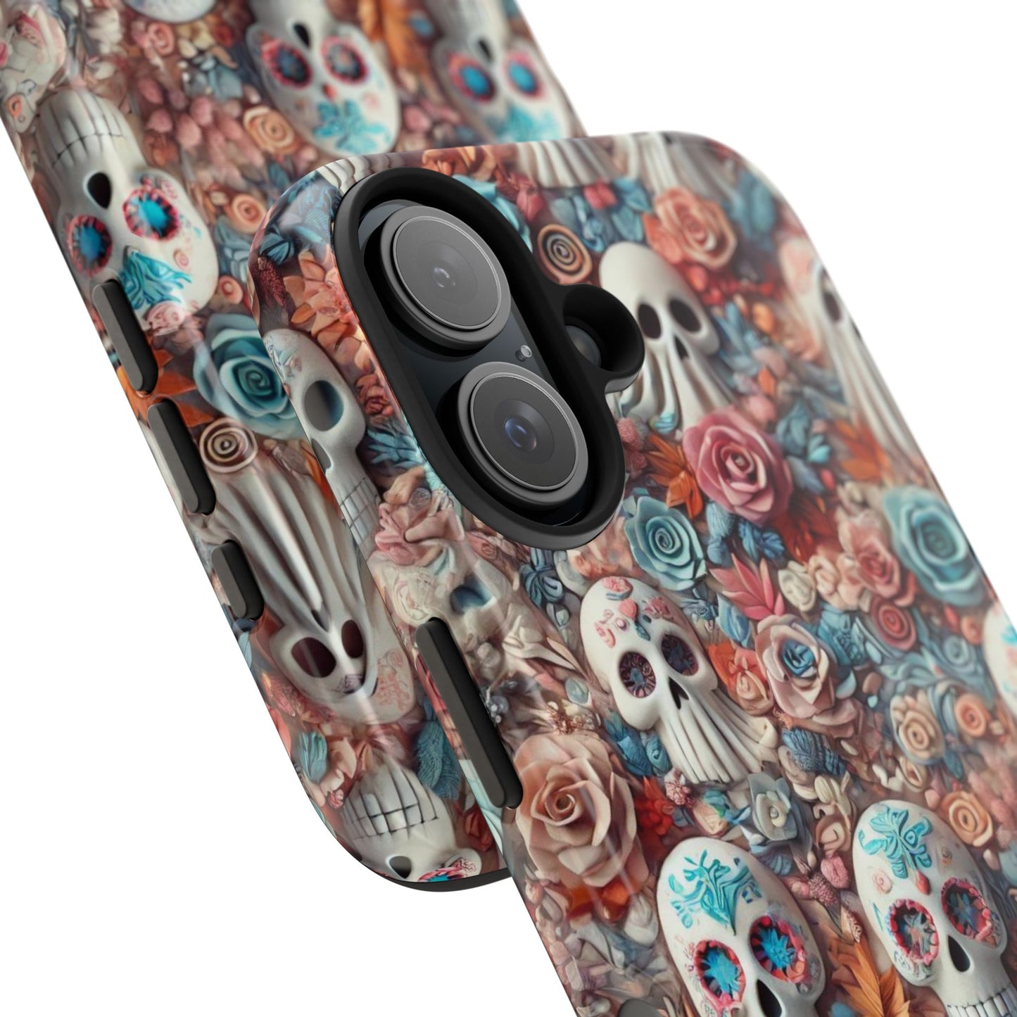 Day of the Dead Floral Skull iPhone Case - Colorful Protective Cover - Halloween Spooky Autumn Case