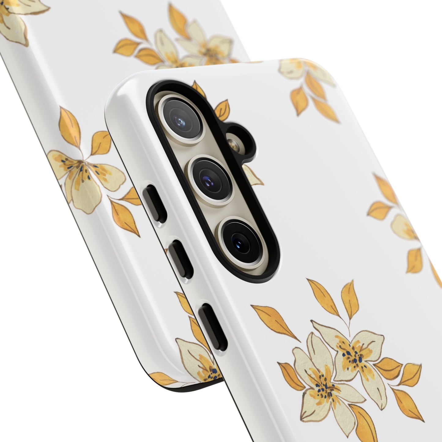 Delicate Yellow Blossom Samsung Galaxy Case – Minimalist Floral Design with Matte Finish