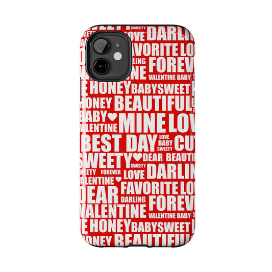 Valentine's Love Typography iPhone Case