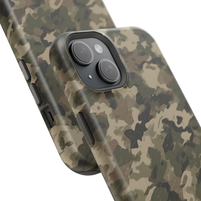 Classic Light Brown Camouflage – MagSafe iPhone Case with Rugged Elegance