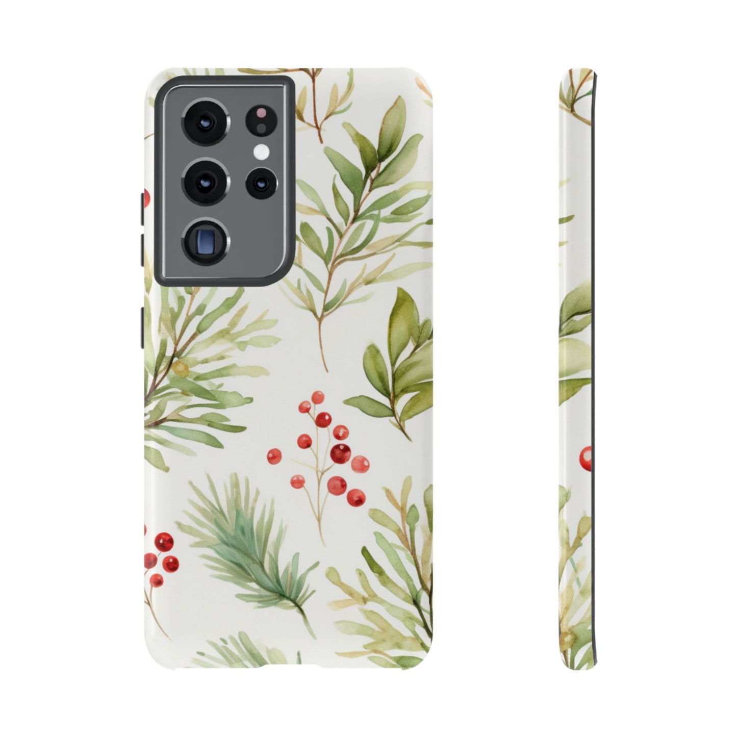 Winter Greenery & Berry Watercolor – Samsung Galaxy Series Case