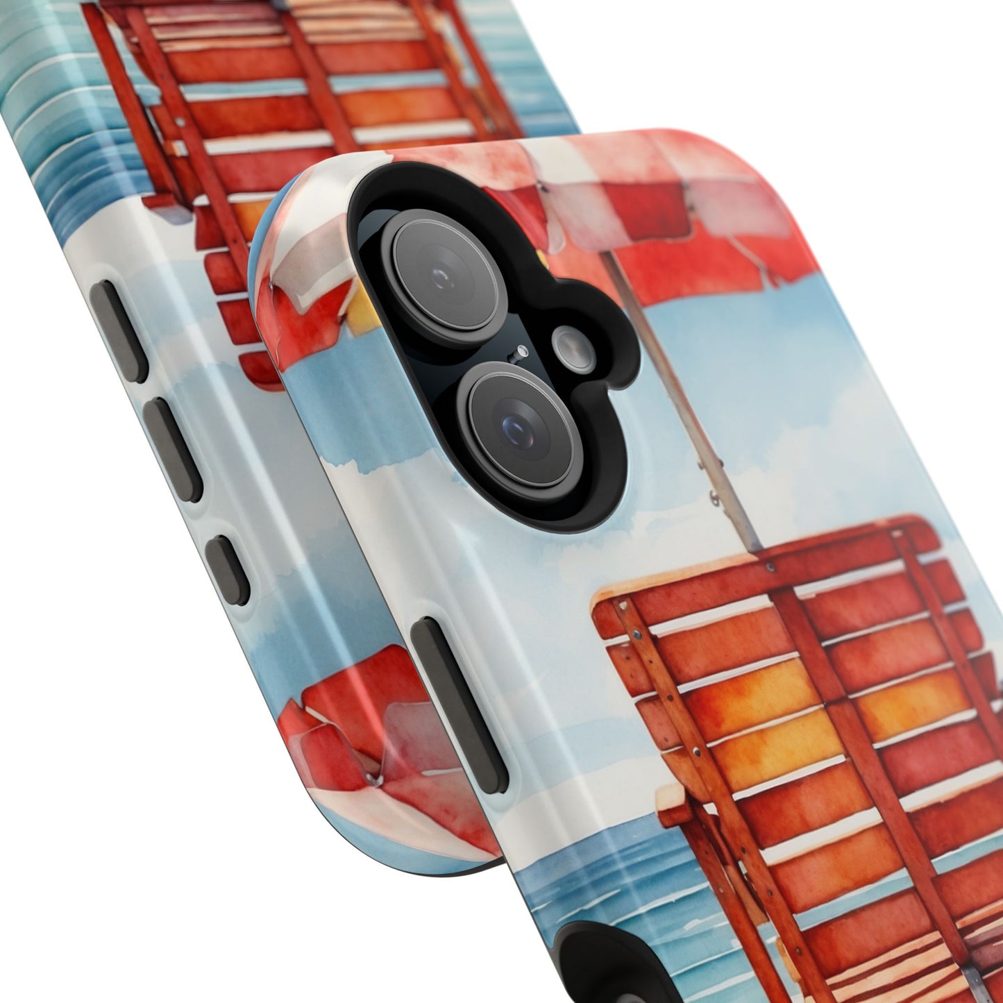 Beachfront Sunset Lounge MagSafe iPhone Case – Rearview Edition