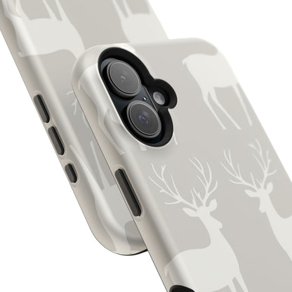 Elegant White Reindeer Pattern – MagSafe iPhone Series Case