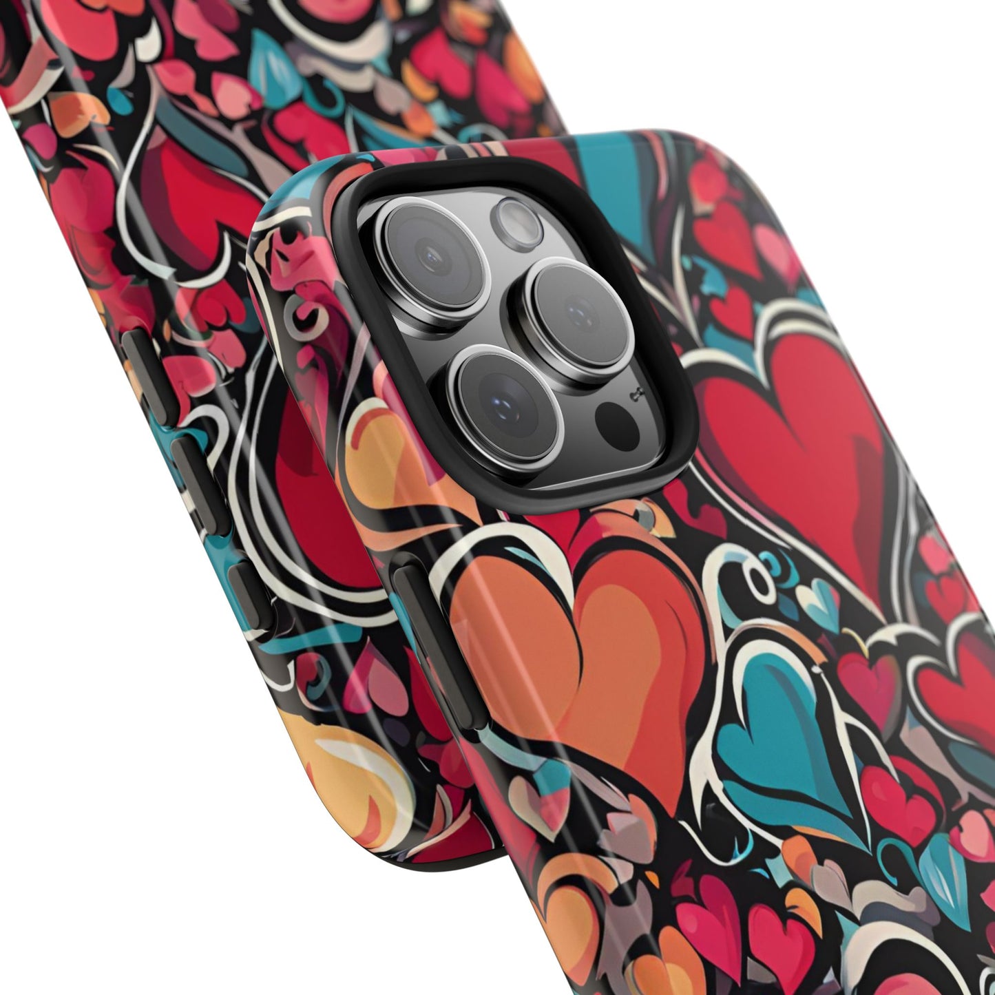 Vibrant Multicolor Heart Art – iPhone Case