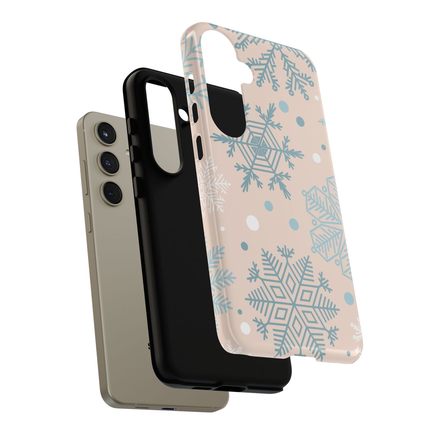 Winter Snowflakes Samsung Galaxy Case – Shockproof, Smooth Matte Finish, Dual-Layer Protection