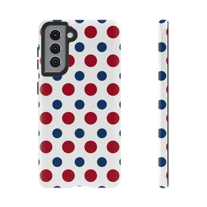 Patriotic Navy, White, and Red Polka Dot Samsung Galaxy Case