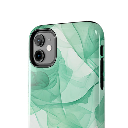 Translucent Flowing Green Fabric iPhone Case – Elegant Fluid Design - BOGO Cases