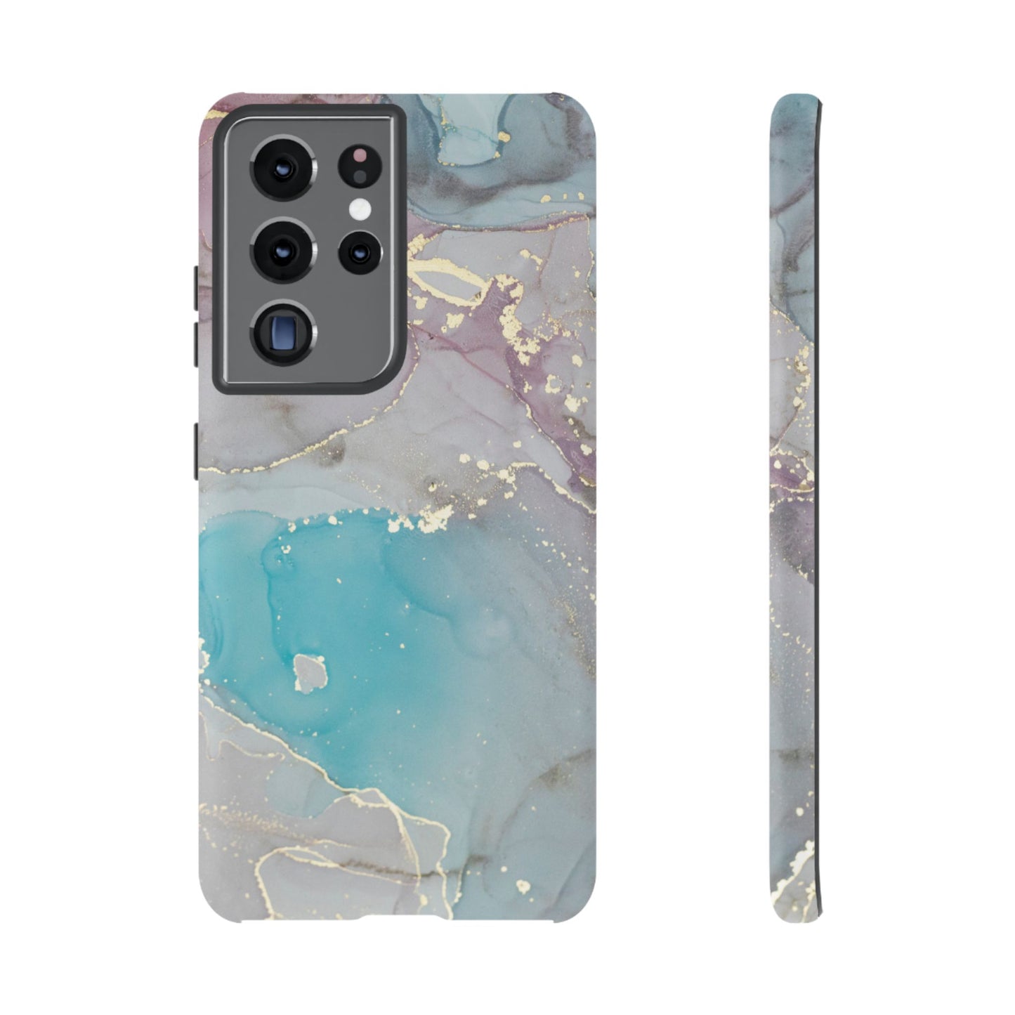 Sky Blue & Purple Marble Wave – Samsung Galaxy Case with Elegant Swirl Design