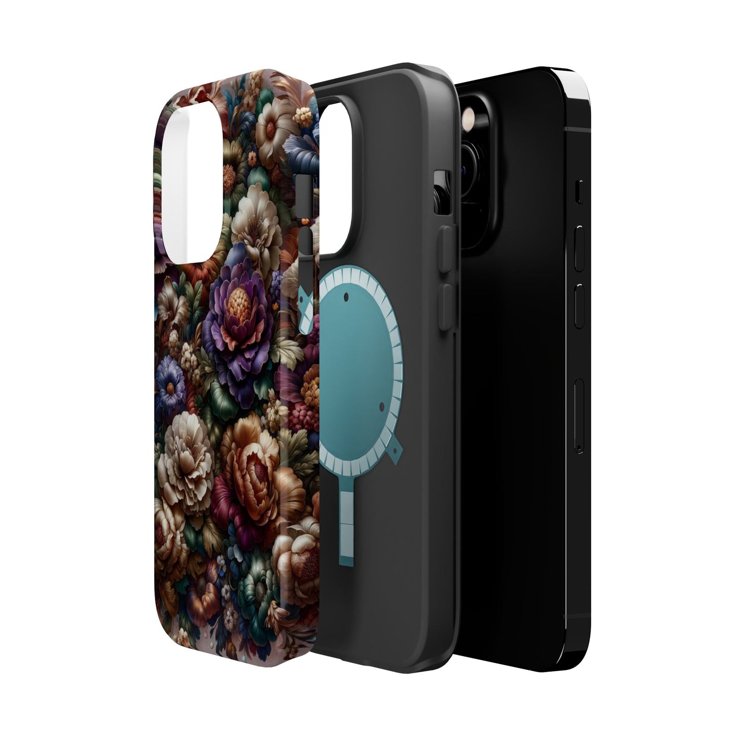 Floral Elegance MagSafe Compatible iPhone Case – Protective Dual-Layer Design with Vibrant Full-Wrap Print