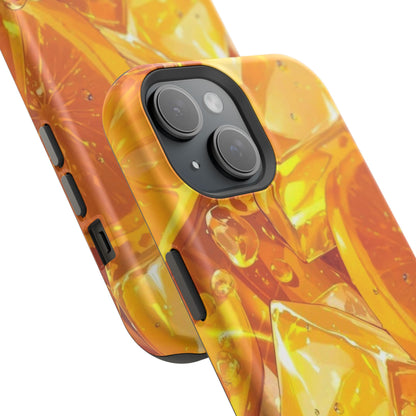 Citrus Splash MagSafe iPhone Case – Bright Orange Slices & Ice, Dual-Layer Protection