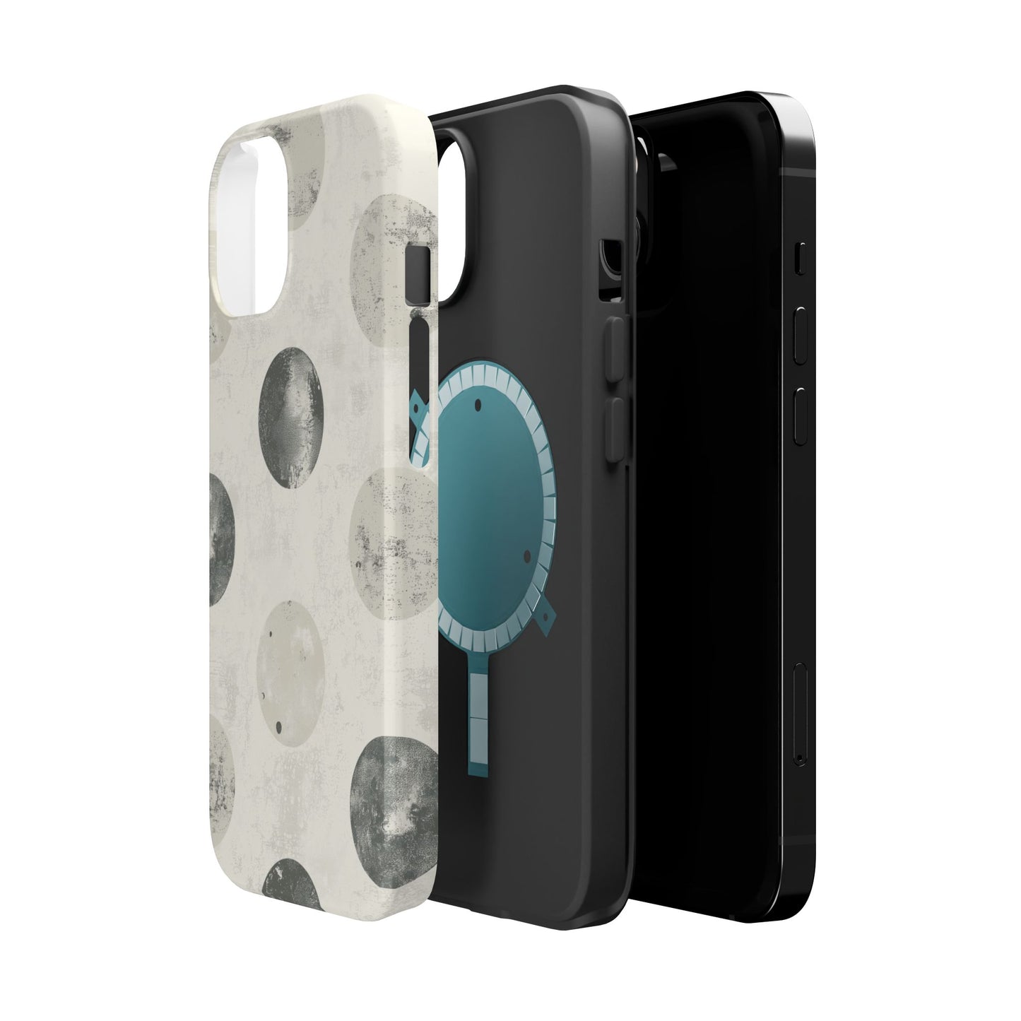 Vintage Polka Dot MagSafe iPhone Case - Neutral Retro Protective Cover