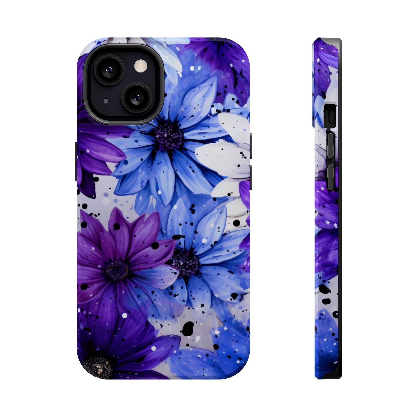 Vibrant Purple & Blue Floral Splash - MagSafe iPhone Series Case