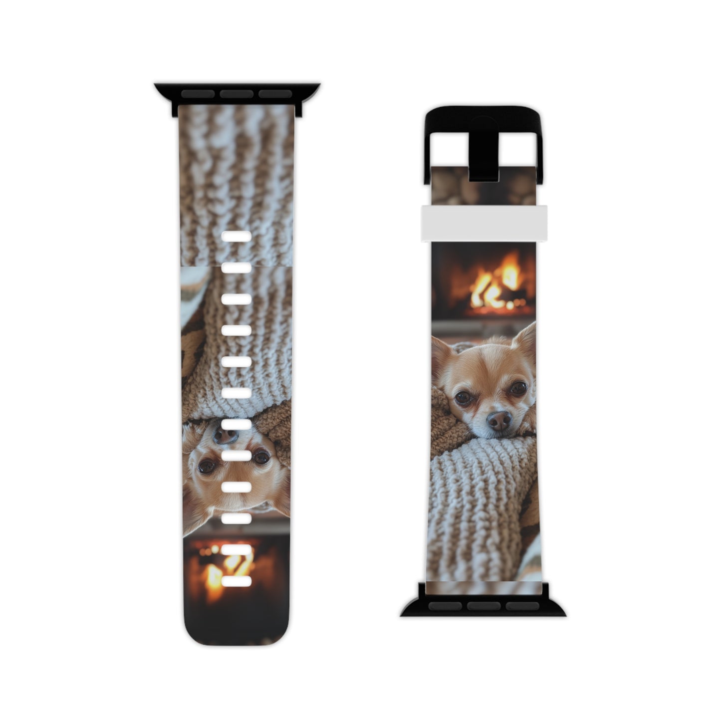 Relaxing Chihuahua by Fireplace Apple Watch Band