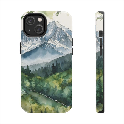 Watercolor Alpine Mountainscape - iPhone Case