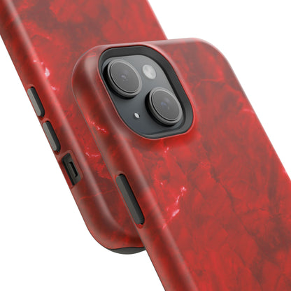 Bold Red Marble MagSafe iPhone Case – Luxe Design Meets Magnetic Precision