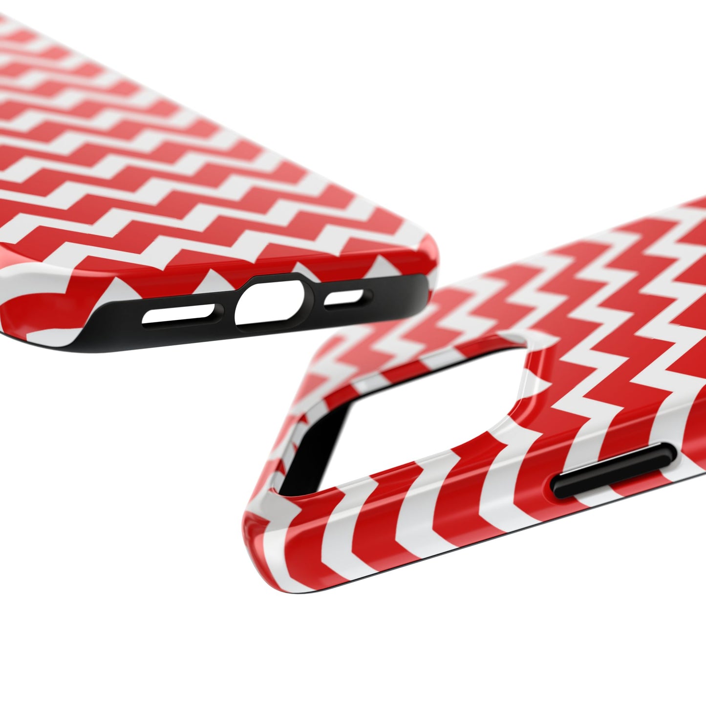 Bold Red & White Chevron – Modern Geometric iPhone Case