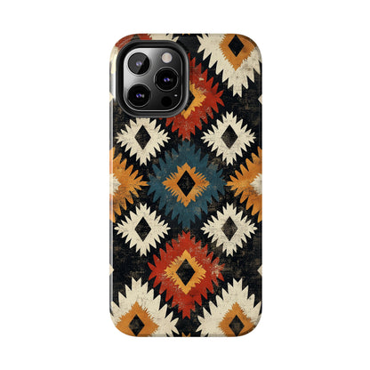 Rustic Tribal Sunburst Tough iPhone Case – Vibrant Geometric Design, Dual - Layer Protection - BOGO Cases