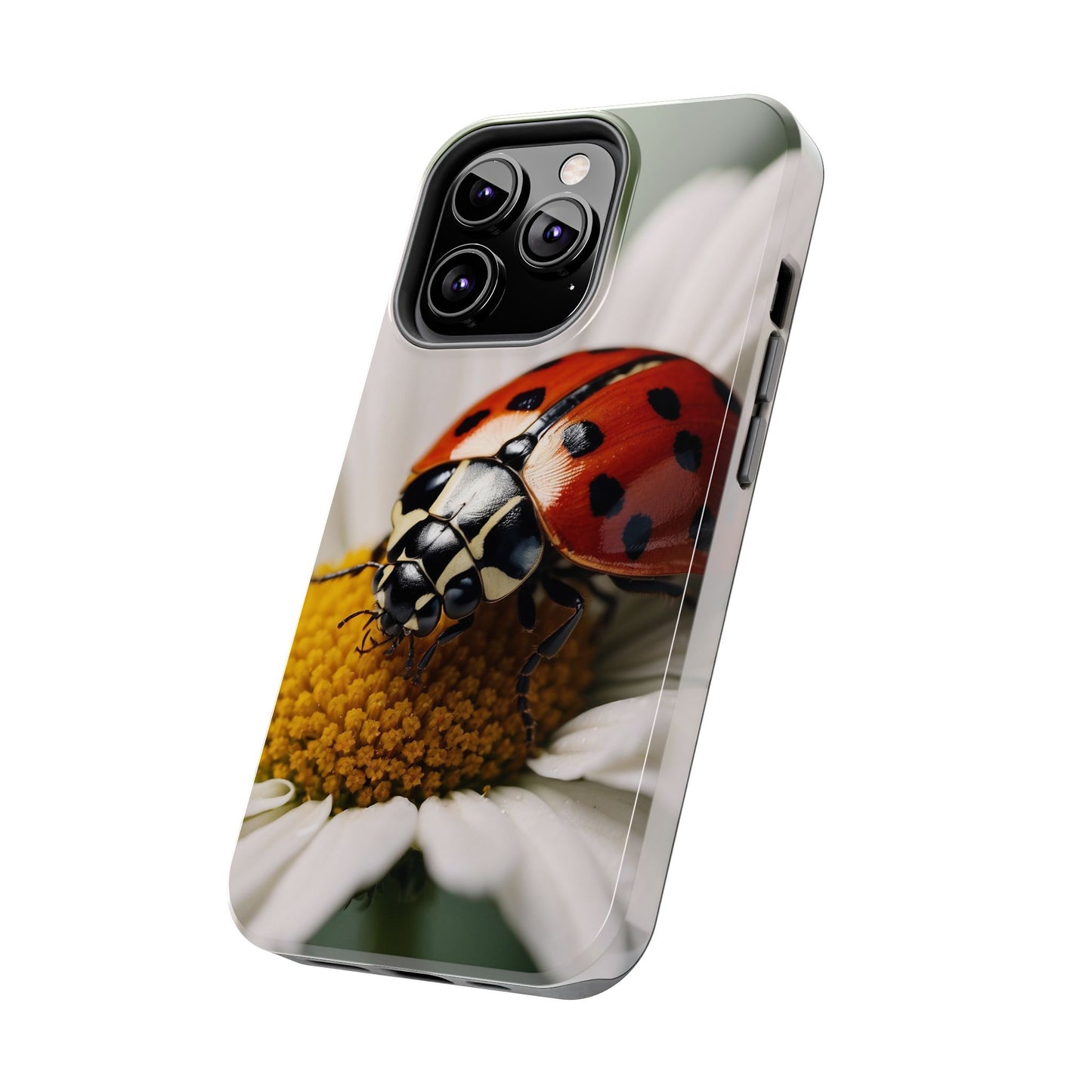 iPhone Case: Ladybug on White Daisy