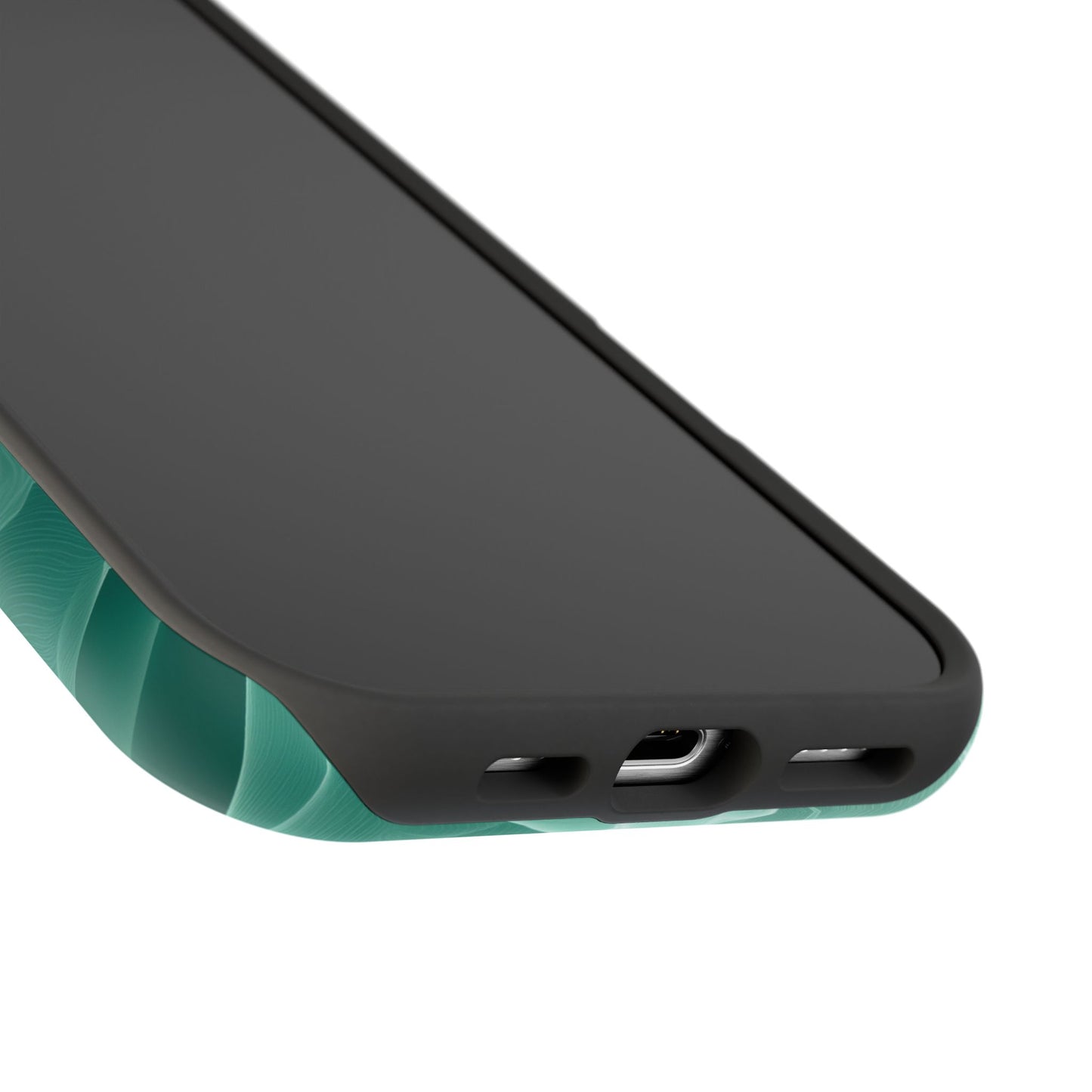 Emerald Flow MagSafe iPhone Case – Translucent Green Fabric-Inspired Design