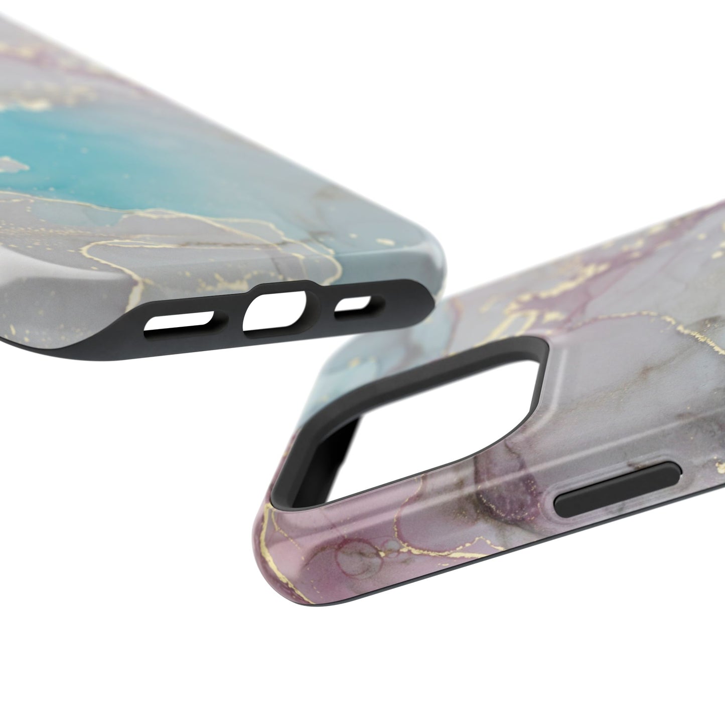 Sky Blue & Purple Marble Wave – MagSafe Case with Dreamy Marble Design