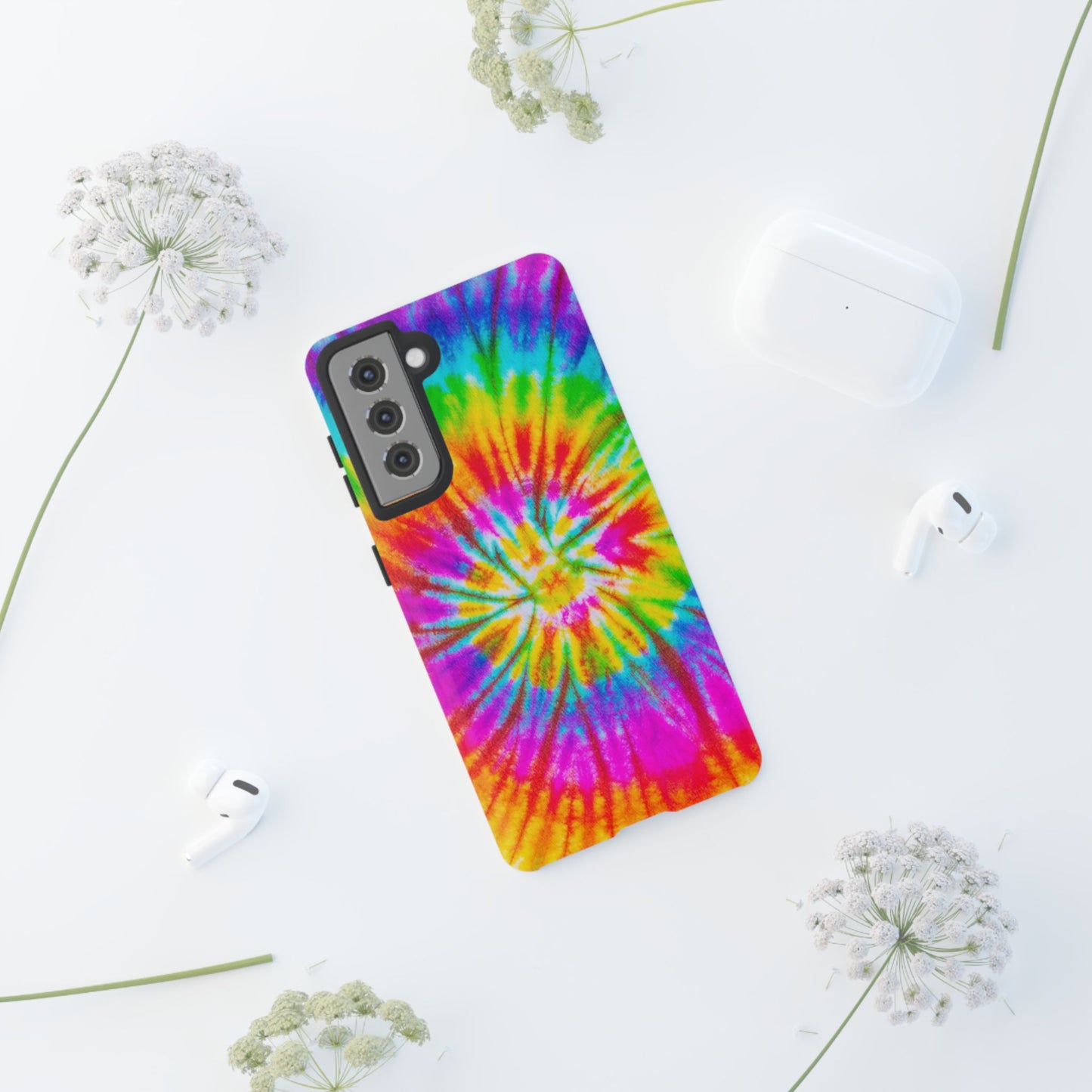 Vibrant Rainbow Spiral Tie-Dye Samsung Galaxy Case – Bold & Retro Style