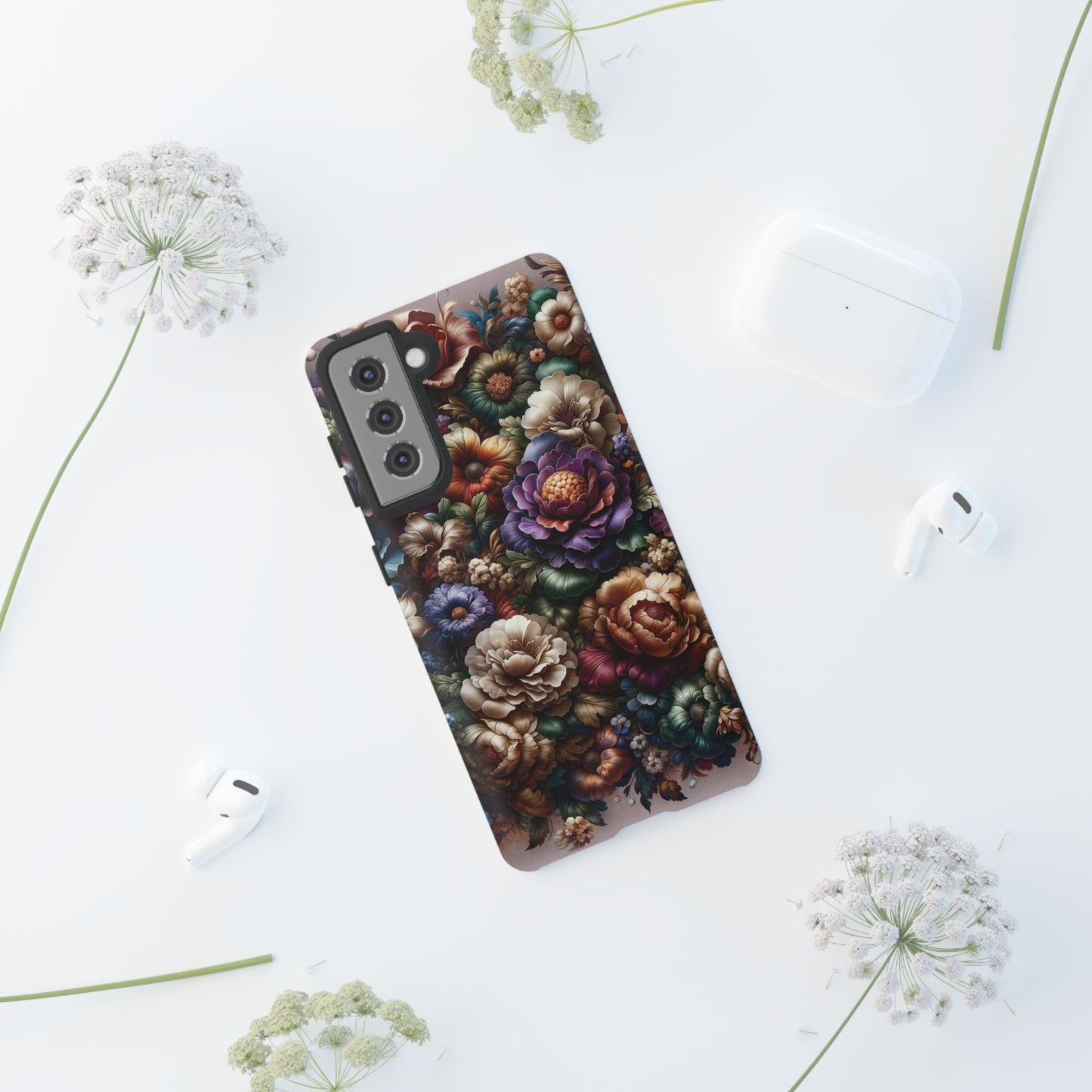 Floral Elegance For Samsung - Protective Dual-Layer Design with Vibrant Full-Wrap Print