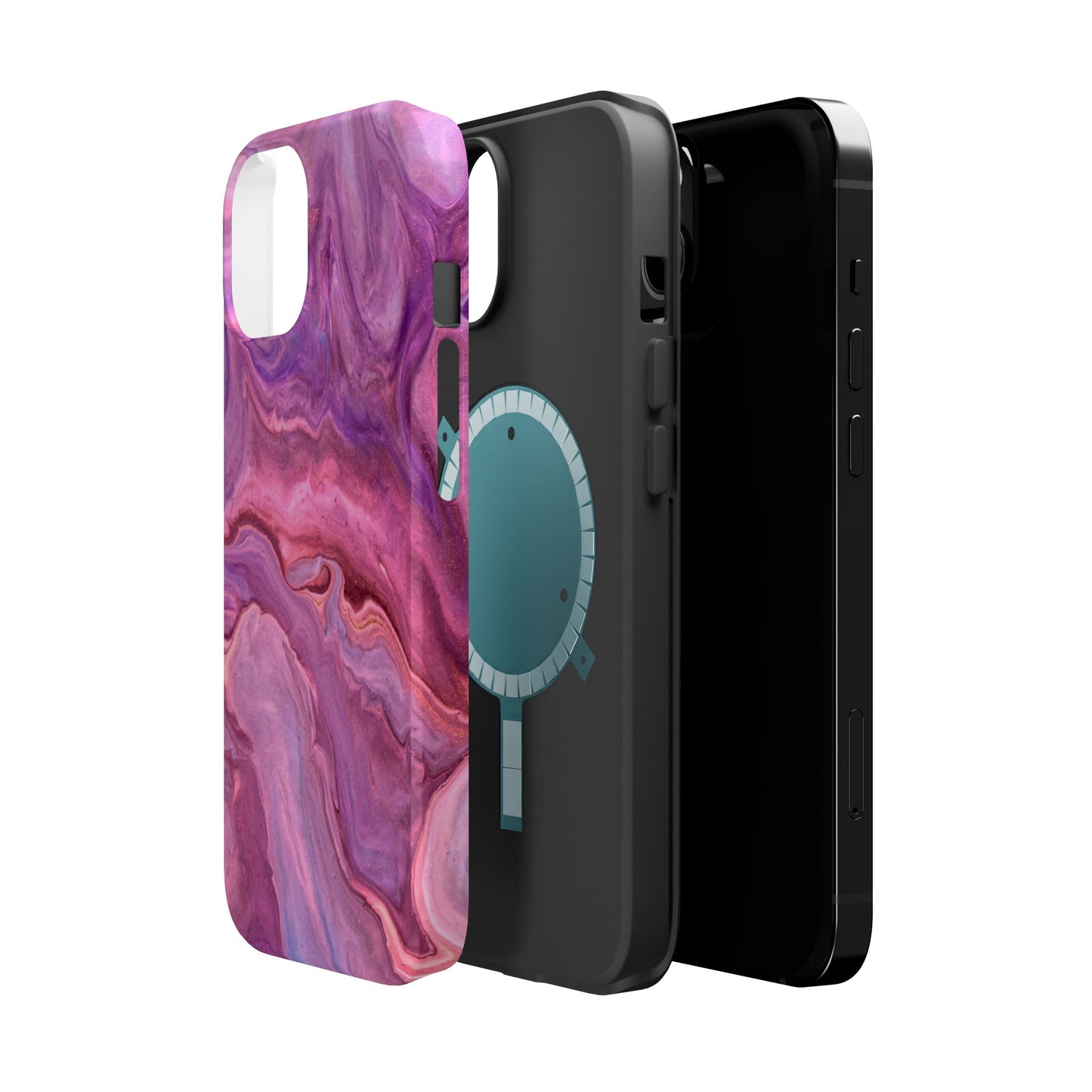 Lavender Dreamscape – MagSafe Case with Abstract Purple & Pink Marble Art