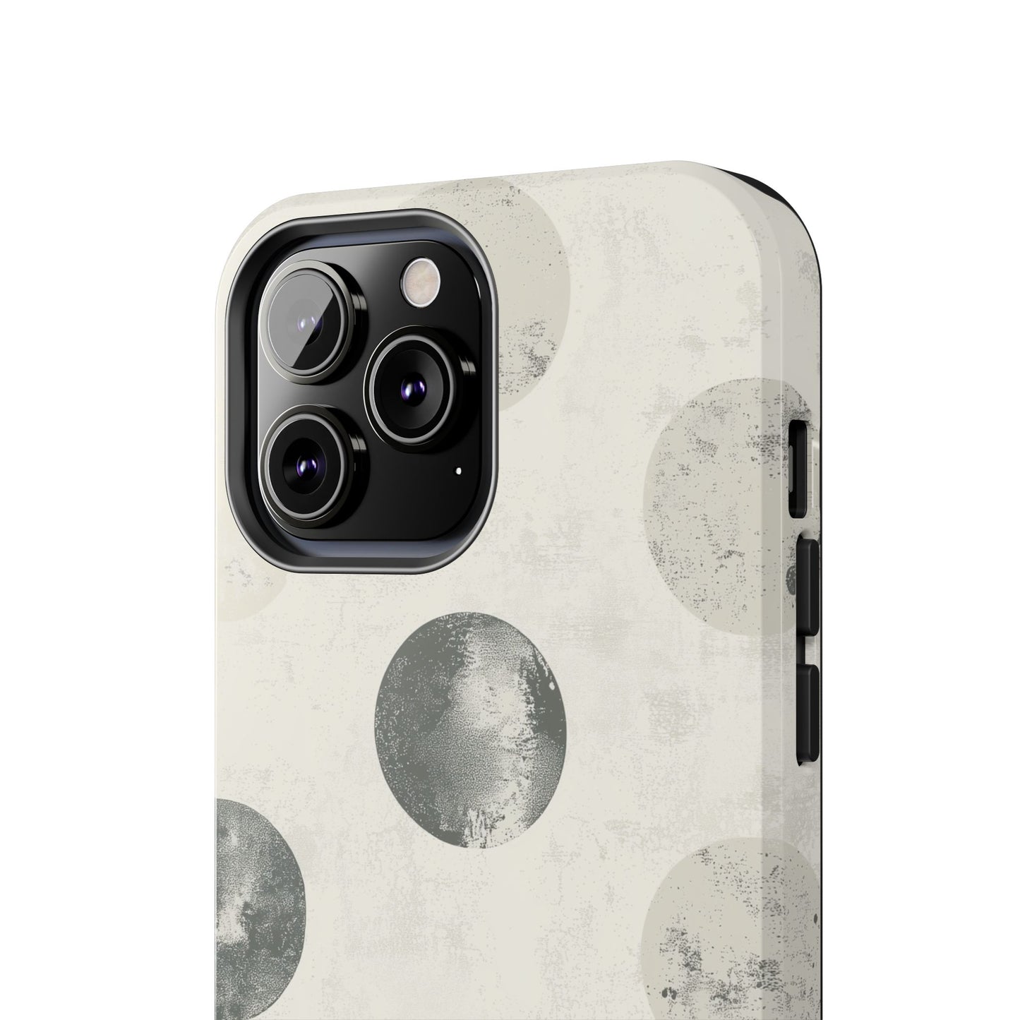 Vintage Polka Dot iPhone Case - Neutral Retro Protective Cover