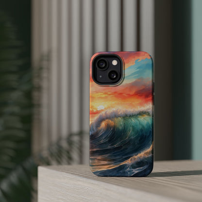 Ocean Wave Sunset MagSafe iPhone Case – Coastal Vibes Design