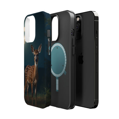 MagSafe-Compatible iPhone Case – Mystic Fawn Under the Moonlit Sky