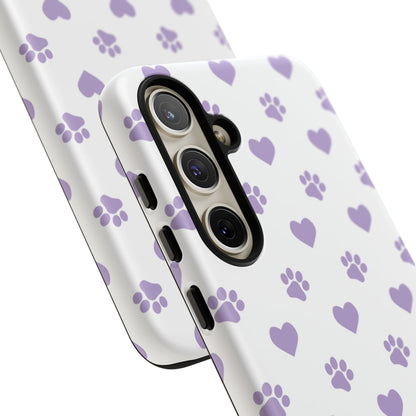 Paw Prints & Hearts – Samsung Galaxy Case, Cute and Durable Design