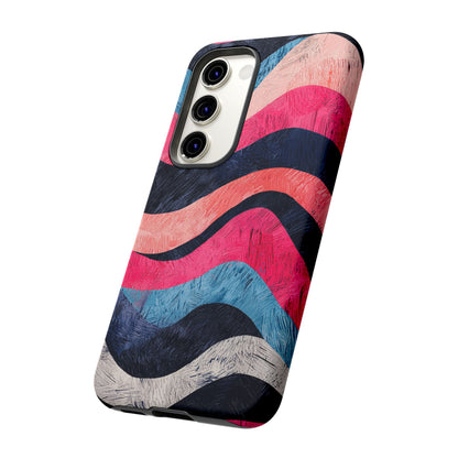 Abstract Wave Pattern Samsung Galaxy Case – Shockproof, Matte Finish, Dual-Layer Protection