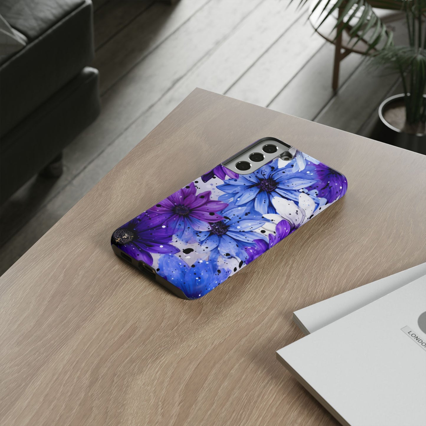 Vibrant Purple & Blue Floral Splash - Samsung Galaxy Series Case