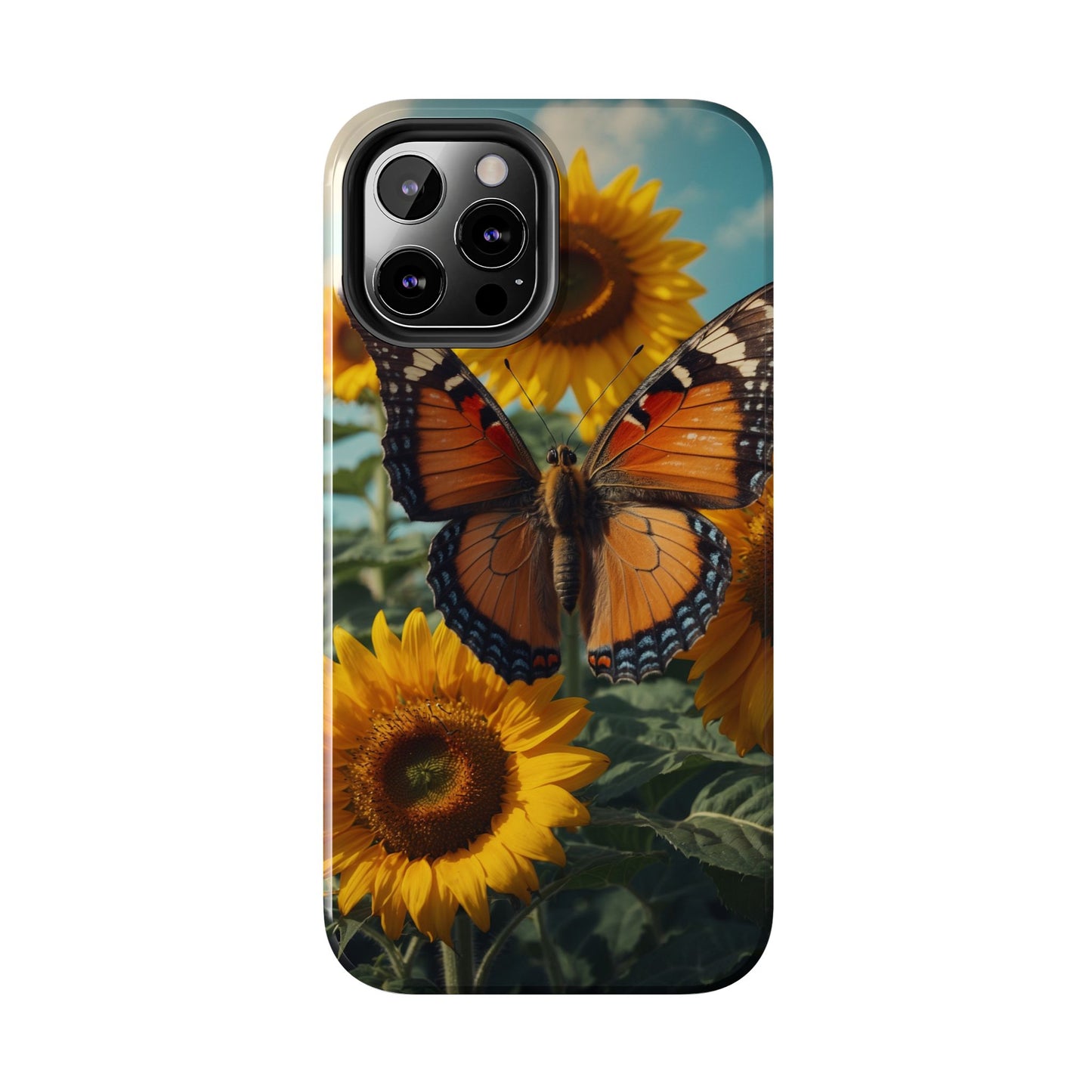 Vibrant Butterfly & Sunflower – iPhone Case