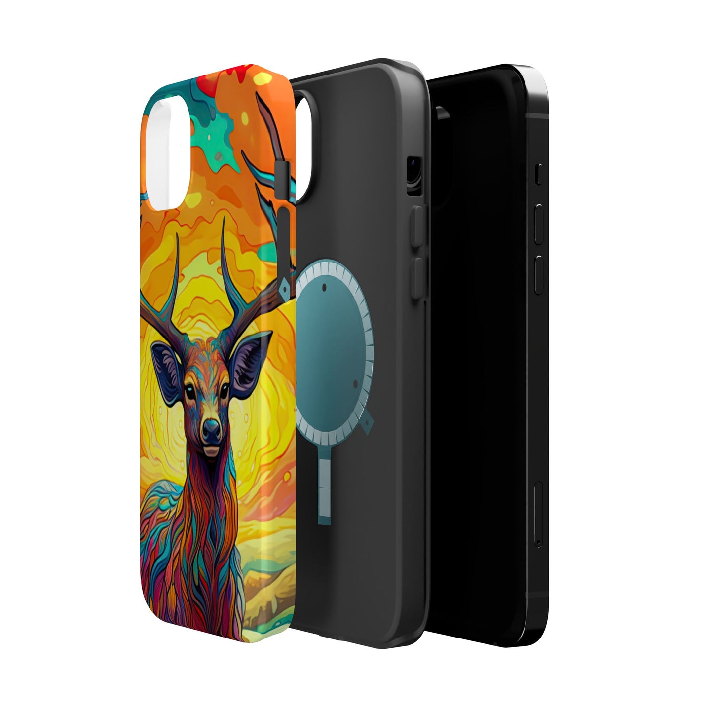 Vibrant Stag in Bloom – MagSafe iPhone Case