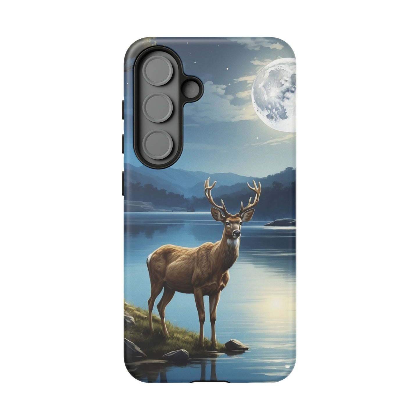 Moonlit Elegance: Stag by the Lake – Samsung Galaxy Case
