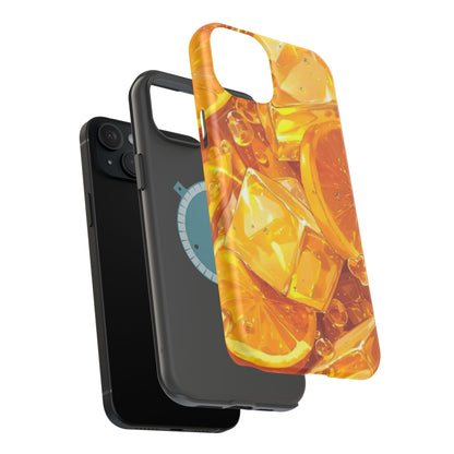 Citrus Splash MagSafe iPhone Case – Bright Orange Slices & Ice, Dual-Layer Protection