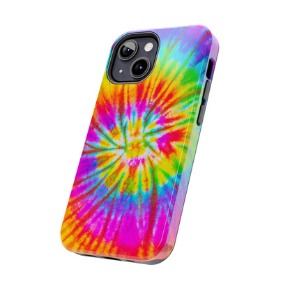 Rainbow Spiral Tie-Dye iPhone Case – Bright & Retro Design