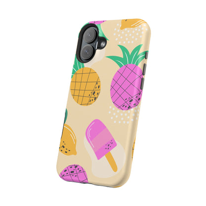 Tropical Pop MagSafe iPhone Case – Fun Pineapple & Lemon Design with Vibrant Summery Colors