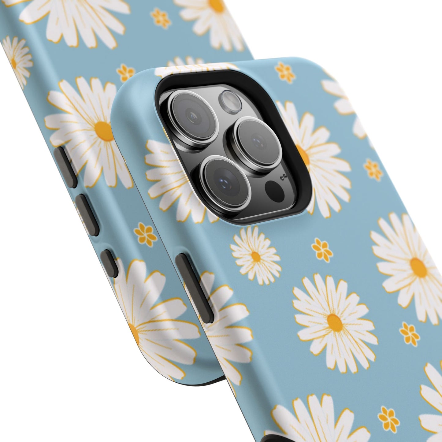 Bright Daisy MagSafe iPhone Case – Light Blue Background, Shockproof and Slim Design