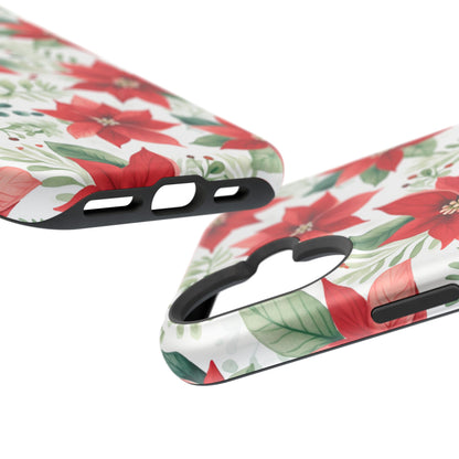 Festive Poinsettia Holiday Pattern – MagSafe iPhone Series Case