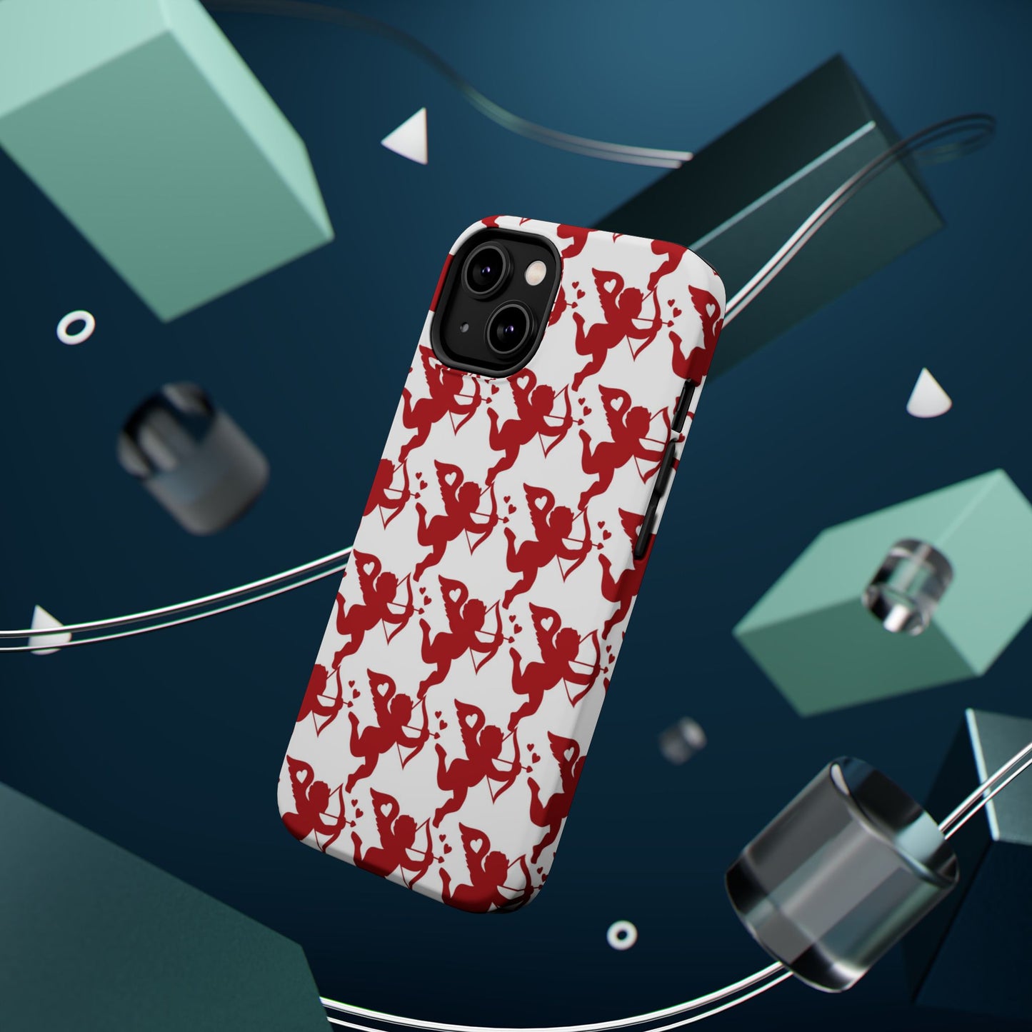 Red Cupid Love Pattern MagSafe Case