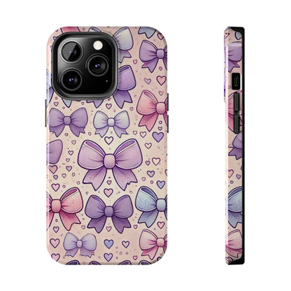 Pastel Bow iPhone Case - Cute Girly Pattern Protective Cover