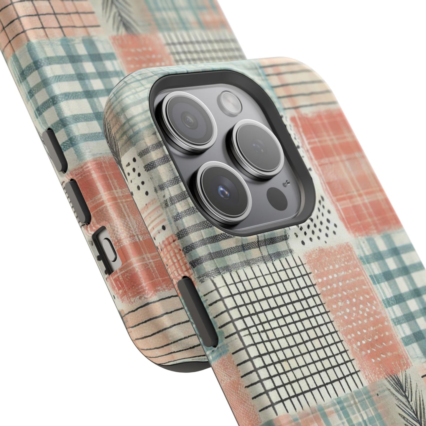 Rustic Patchwork MagSafe iPhone Case | Farmhouse Style & Shockproof