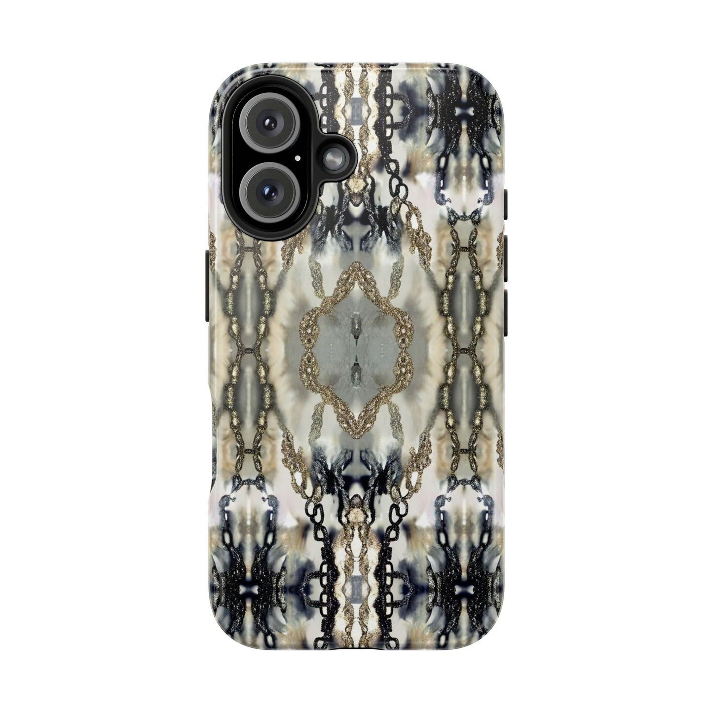 Abstract Marble - Metal Chain Pattern iPhone Case - Chic Protective Cover