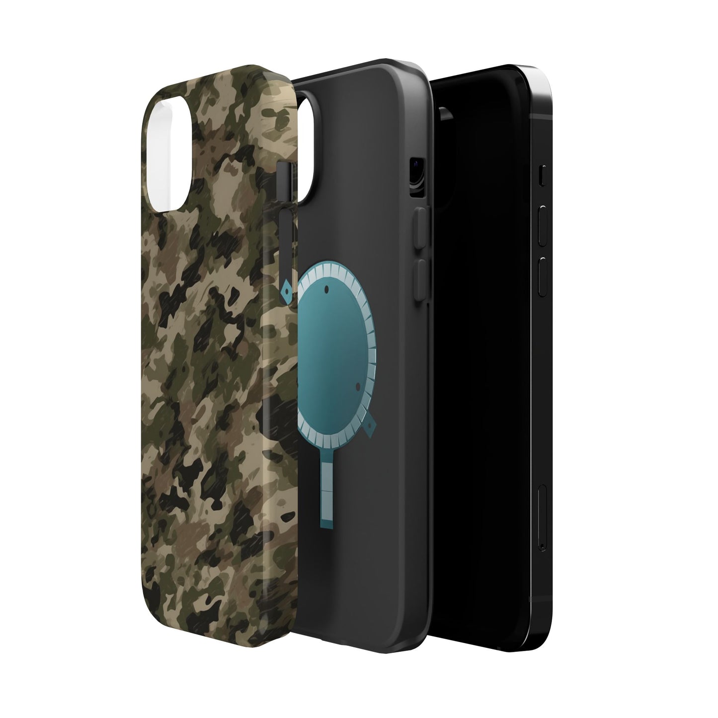 Classic Light Brown Camouflage – MagSafe iPhone Case with Rugged Elegance