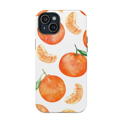 Tangerine Dreams Tough MagSafe iPhone Case – Watercolor Orange Design, Shockproof Dual Protection